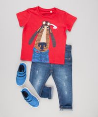 Camiseta-Infantil-com-Estampa-Interativa-Cachorro-com-Oculos-Manga-Curta-Gola-Careca-Vermelha-9140669-Vermelho_3