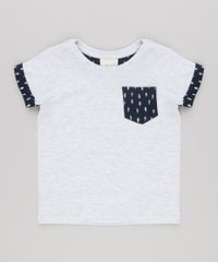 Camiseta-Infantil-com-Bolso-Estampado-Manga-Curta-Gola-Careca-em-Algodao---Sustentavel-Cinza-Mescla-Claro-9132287-Cinza_Mescla_Claro_1
