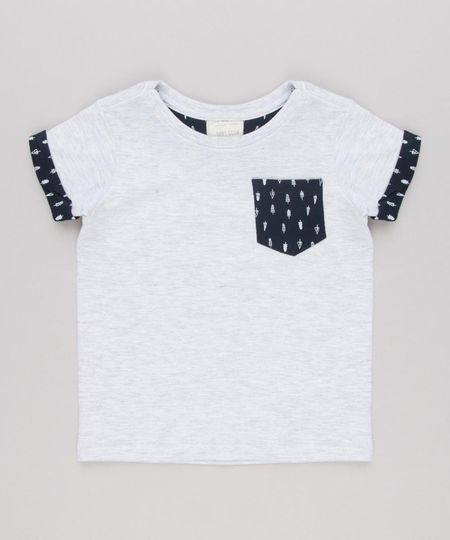 Camiseta-Infantil-com-Bolso-Estampado-Manga-Curta-Gola-Careca-em-Algodao---Sustentavel-Cinza-Mescla-Claro-9132287-Cinza_Mescla_Claro_1