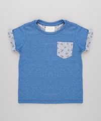 Camiseta-Infantil-com-Bolso-Estampado-de-Avioes-Manga-Curta-Gola-Careca-em-Algodao---Sustentavel-Azul-9132288-Azul_1