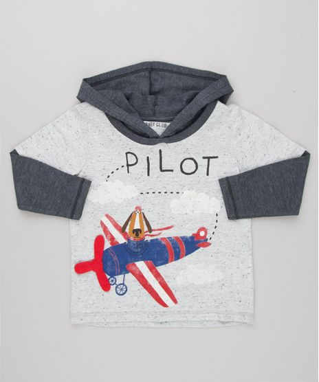 Camiseta-Infantil-com-Estampa-Interativa-Cachorro-com-Aviao-Manga-Longa-com-Capuz-Cinza-Mescla-Claro-9140651-Cinza_Mescla_Claro_1