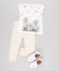 Blusa-Infantil-Gatinhos-com-Glitter-Manga-Curta-Decote-Redondo-em-Algodao---Sustentavel-Off-White-9146403-Off_White_3