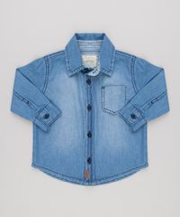 Camisa-Jeans-Infantil-Manga-Longa-com-Bolso-em-Algodao---Sustentavel-Azul-Medio-9158271-Azul_Medio_1