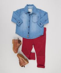 Camisa-Jeans-Infantil-Manga-Longa-com-Bolso-em-Algodao---Sustentavel-Azul-Medio-9158271-Azul_Medio_3