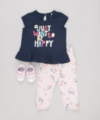 Conjunto-Infantil-de-Blusa-com-Babado-Manga-Curta-Azul-Marinho---Calca-Legging-Estampada-de-Unicornio-com-Laco-Rosa-Claro-9137713-Rosa_Claro_3