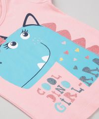 Blusa-Infantil-Dinossauro-com-Glitter-Manga-Curta-Decote-Redondo-em-Algodao---Sustentavel-Rosa-9146400-Rosa_4