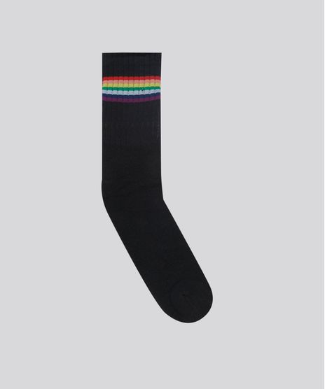Meia-Masculina-Cano-Longo-Divertida-com-Estampa-Arco-Iris-Preta-9076231-Preto_1