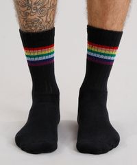Meia-Masculina-Cano-Longo-Divertida-com-Estampa-Arco-Iris-Preta-9076231-Preto_4