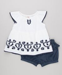Conjunto-Infantil-de-Blusa-com-Bordado-Manga-Curta-Off-White---Short-Jeans-com-Babados-Azul-Escuro-8699567-Azul_Escuro_1