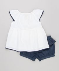Conjunto-Infantil-de-Blusa-com-Bordado-Manga-Curta-Off-White---Short-Jeans-com-Babados-Azul-Escuro-8699567-Azul_Escuro_2