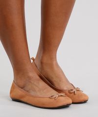 Sapatilha-Feminina-Bico-Redondo-em-Suede-com-Laco-Caramelo-9185752-Caramelo_2