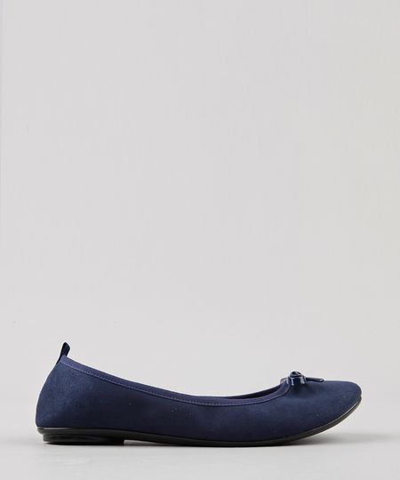 Sapatilha-Feminina-Bico-Redondo-em-Suede-com-Laco-Azul-Marinho-9185745-Azul_Marinho_1