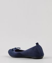 Sapatilha-Feminina-Bico-Redondo-em-Suede-com-Laco-Azul-Marinho-9185745-Azul_Marinho_3