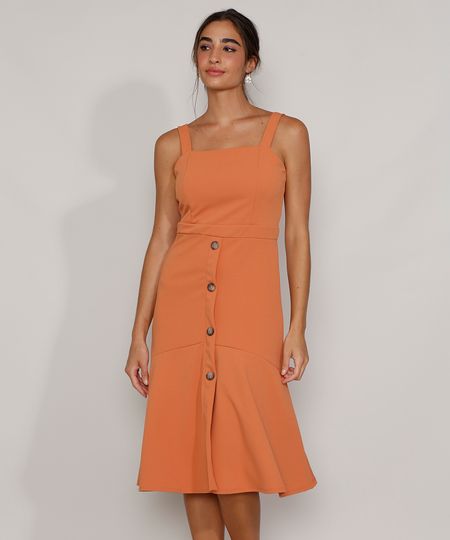Vestido-Feminino-Midi-com-Botoes-e-Babado-Alca-Larga-Coral-9975713-Coral_1