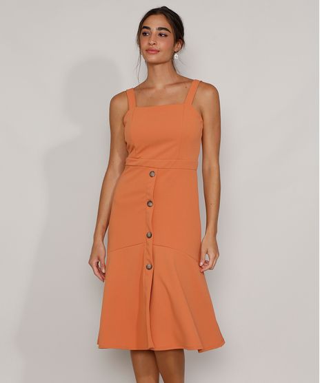 Vestido-Feminino-Midi-com-Botoes-e-Babado-Alca-Larga-Coral-9975713-Coral_1