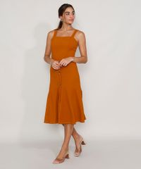 Vestido-Feminino-Midi-com-Botoes-e-Babado-Alca-Larga-Caramelo-9975713-Caramelo_3
