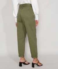 Calca-de-Sarja-Feminina-Baggy-Cintura-Super-Alta-com-Cinto-Tartaruga-Verde-Militar-9981890-Verde_Militar_2
