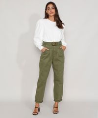 Calca-de-Sarja-Feminina-Baggy-Cintura-Super-Alta-com-Cinto-Tartaruga-Verde-Militar-9981890-Verde_Militar_3