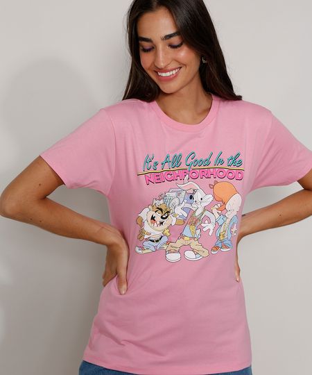 Camiseta-Feminina-Manga-Curta-Looney-Tunes-Decote-Redondo-Rosa-9964585-Rosa_1 Camiseta-Feminina-Manga-Curta-Looney-Tunes-Decote-Redondo-Rosa-9964585-Rosa_1