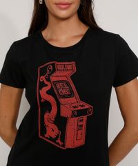 Camiseta-Feminina-Manga-Curta-Mortal-Kombat-Fliperama-Decote-Redondo-Preta-9978603-Preto_5