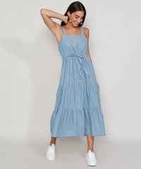 Vestido-Jeans-Feminino-Midi-com-Recortes-e-Amarracao-Alca-Larga-Azul-Claro-9982436-Azul_Claro_1