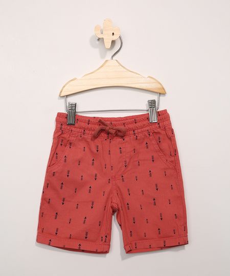 Bermuda-de-Sarja-Infantil-Estampado-de-Flechas-Coral-9979269-Coral_1