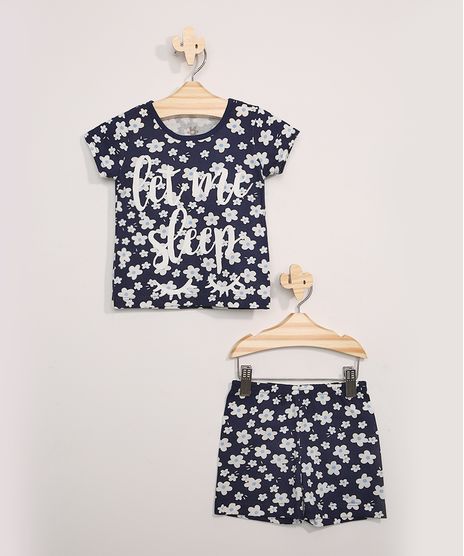 Pijama-Infantil-Brandili-Manga-Curta-Estampado-Floral-Azul-Marinho-9968098-Azul_Marinho_1