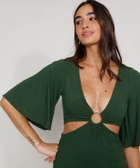 Macacao-Feminino-Pantacourt-Canelado-com-Vazado-e-Argola-Manga-Curta-Ampla-Verde-Escuro-9977674-Verde_Escuro_6