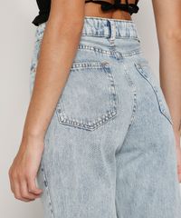 Calca-Jeans-Feminina-Reta-Cintura-Super-Alta-Marmorizada-com-Rasgos-no-Joelho-Azul-Claro-9985532-Azul_Claro_6