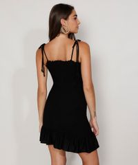 Vestido-Feminino-Curto-com-Lastex-e-Babado-Alca-Laco-Preto-9965650-Preto_2