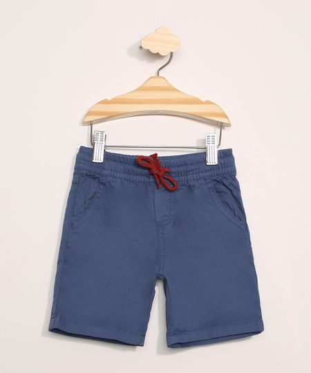 Bermuda-de-Sarja-Infantil-com-Bolsos-e-Cordao-Bege-Azul-Medio-9632289-Azul_Medio_1