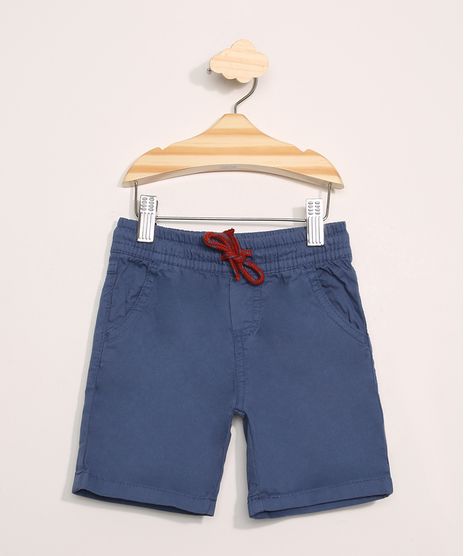 Bermuda-de-Sarja-Infantil-com-Bolsos-e-Cordao-Bege-Azul-Medio-9632289-Azul_Medio_1