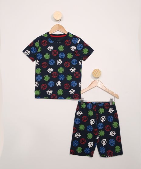 Pijama-Infantil-Manga-Curta-Os-Vingadores-Azul-Marinho-9966398-Azul_Marinho_1