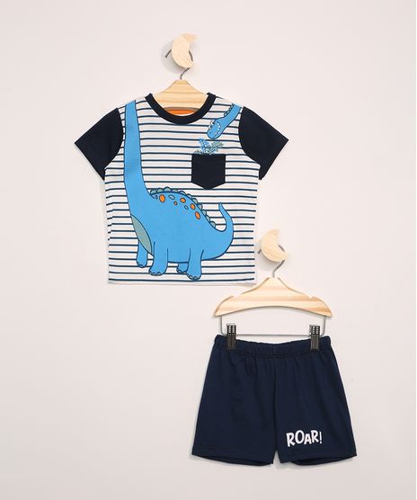 Pijama-Infantil-Manga-Curta-Dinossauro-com-Bolso-Off-White-9966402-Off_White_1