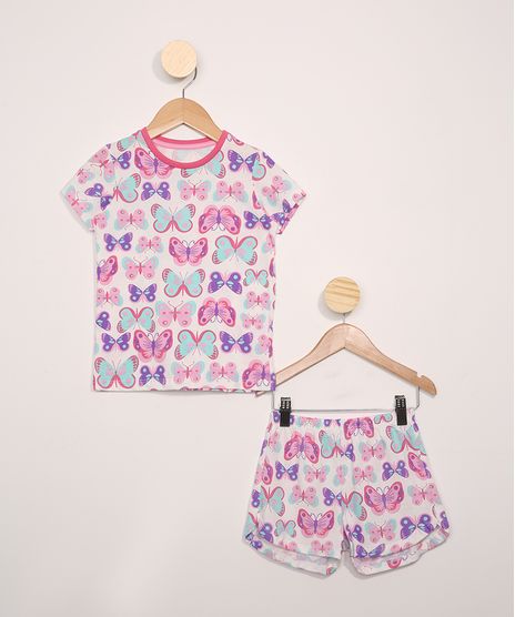Pijama-Infantil-Manga-Curta-Estampado-de-Borboletas-Off-White-9966415-Off_White_1
