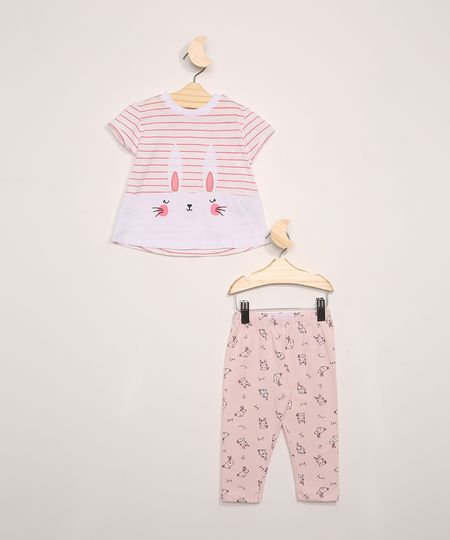 Conjunto-Infantil-de-Blusa-Manga-Curta-Coelhinho---Calca-Legging-Rosa-Claro-9968506-Rosa_Claro_1