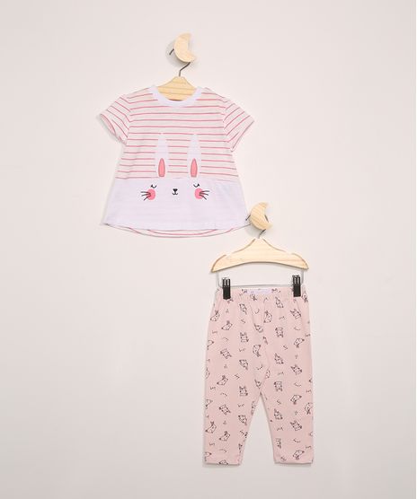 Conjunto-Infantil-de-Blusa-Manga-Curta-Coelhinho---Calca-Legging-Rosa-Claro-9968506-Rosa_Claro_1