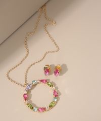 Kit-de-Colar-Feminino-com-Pedras-Coloridas---Brinco-Dourado-9976688-Dourado_1