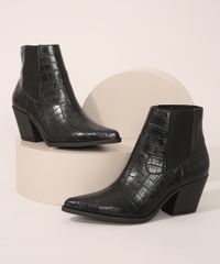 Bota-Feminina-Country-Salto-Medio-Texturizada-Croco-Preta-9985883-Preto_1