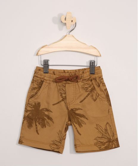 Bermuda-Infantil-Estampada-Coqueiros-Mostarda-9979270-Mostarda_1
