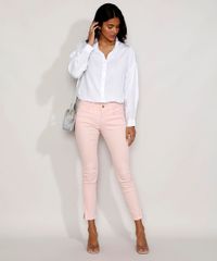 Calca-de-Sarja-Feminina-Super-Skinny-Cintura-Media-com-Ziper-na-Barra-Rosa-Claro-9975253-Rosa_Claro_3