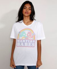 Camiseta-Feminina-Manga-Curta-Ursinhos-Carinhosos--Martian-Babes--Ampla-Decote-Redondo-Branco-9974861-Branco_1