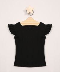 Blusa-Infantil-Manga-Curta-de-Babado-Preta-9979665-Preto_1