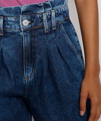 Calca-Jeans-Feminina-Baggy-Clochard-Cintura-Super-Alta-Marmorizada-com-Pregas-Azul-Medio-9985800-Azul_Medio_4
