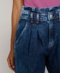 Calca-Jeans-Feminina-Baggy-Clochard-Cintura-Super-Alta-Marmorizada-com-Pregas-Azul-Medio-9985800-Azul_Medio_5