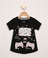 Blusa-Infantil-Manga-Curta-Video-Game-com-Glitter-Preta-9977427-Preto_1