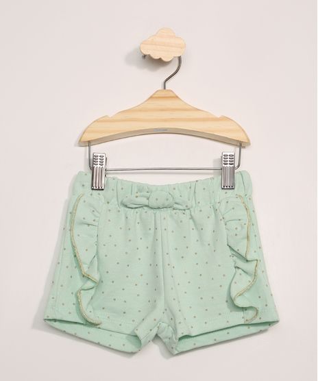 Short-Infantil-com-Babados-Estampado-de-Poa-Verde-Claro-9965946-Verde_Claro_1