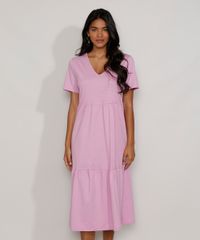 Vestido-Feminino-Midi-com-Recortes-Manga-Curta-Lilas-9979078-Lilas_1