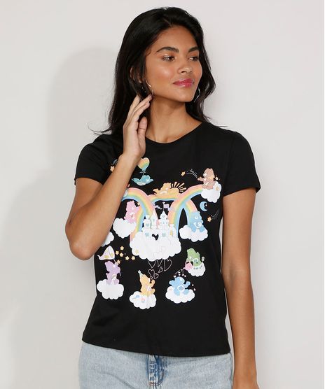 Camiseta-Feminina-Manga-Curta-Ursinhos-Carinhosos-Decote-Redondo-Preta-9974859-Preto_1