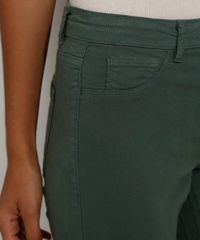 Calca-de-Sarja-Feminina-Cigarrete-Cintura-Media-Verde-9978529-Verde_5